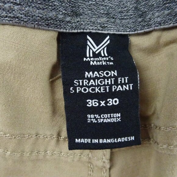 Member's Mark Men Straight Fit 5 Pockets Pant Size 36 X 30 - Picture 5 of 7
